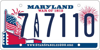 MD license plate 7AN7110