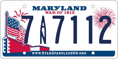 MD license plate 7AN7112