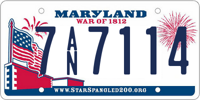 MD license plate 7AN7114