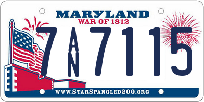 MD license plate 7AN7115