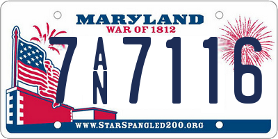 MD license plate 7AN7116