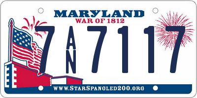MD license plate 7AN7117