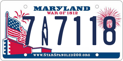 MD license plate 7AN7118