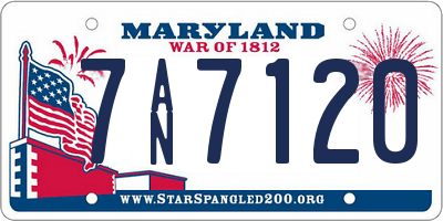 MD license plate 7AN7120