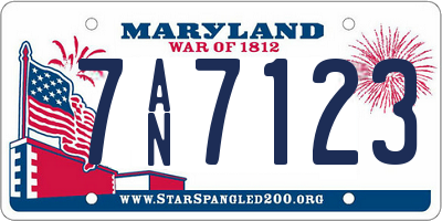 MD license plate 7AN7123