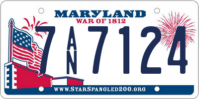 MD license plate 7AN7124