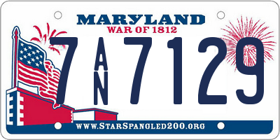 MD license plate 7AN7129