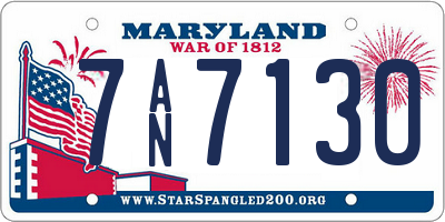 MD license plate 7AN7130