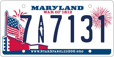 MD license plate 7AN7131