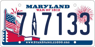 MD license plate 7AN7133