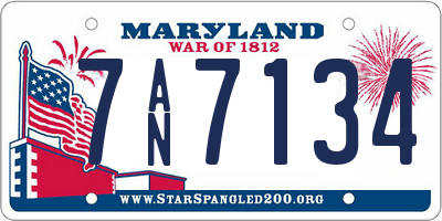 MD license plate 7AN7134