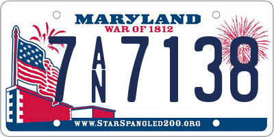 MD license plate 7AN7138