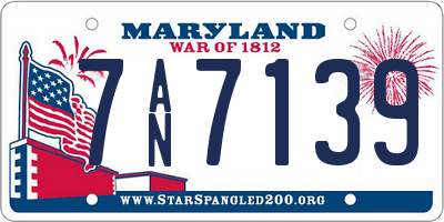 MD license plate 7AN7139