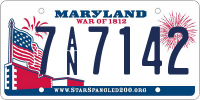 MD license plate 7AN7142