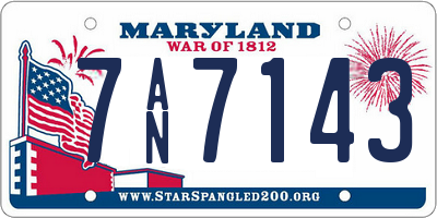 MD license plate 7AN7143
