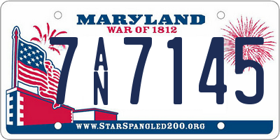 MD license plate 7AN7145