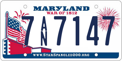 MD license plate 7AN7147