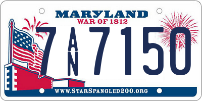 MD license plate 7AN7150