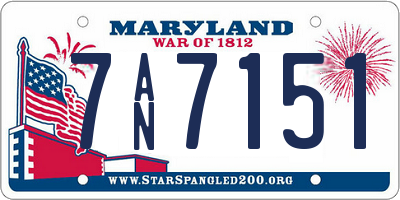 MD license plate 7AN7151