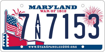 MD license plate 7AN7153