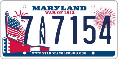 MD license plate 7AN7154