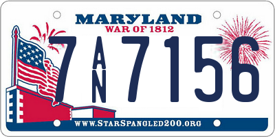 MD license plate 7AN7156