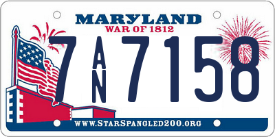 MD license plate 7AN7158