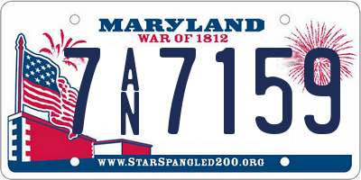 MD license plate 7AN7159
