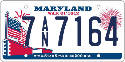 MD license plate 7AN7164