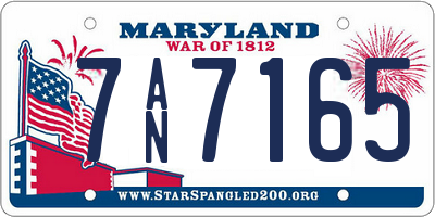 MD license plate 7AN7165