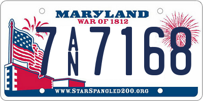 MD license plate 7AN7168