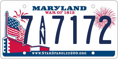 MD license plate 7AN7172