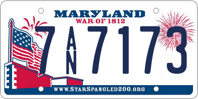 MD license plate 7AN7173