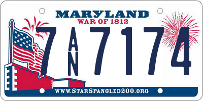 MD license plate 7AN7174