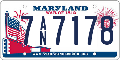 MD license plate 7AN7178