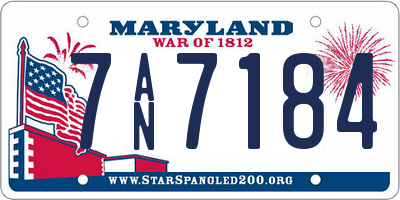 MD license plate 7AN7184