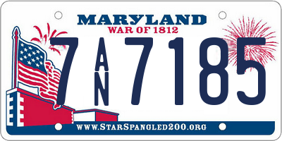 MD license plate 7AN7185