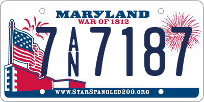 MD license plate 7AN7187