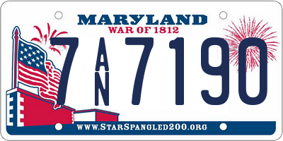 MD license plate 7AN7190