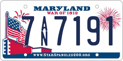 MD license plate 7AN7191