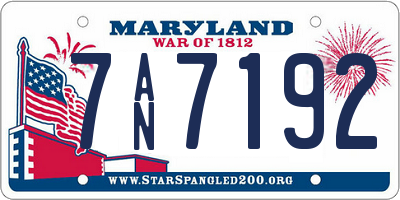 MD license plate 7AN7192