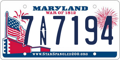 MD license plate 7AN7194