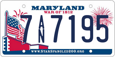 MD license plate 7AN7195