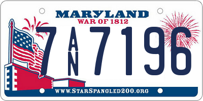 MD license plate 7AN7196