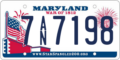 MD license plate 7AN7198