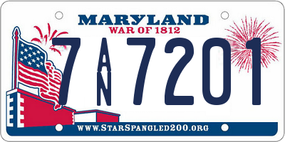 MD license plate 7AN7201