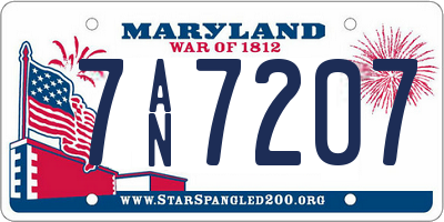 MD license plate 7AN7207