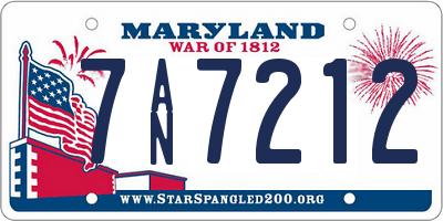 MD license plate 7AN7212