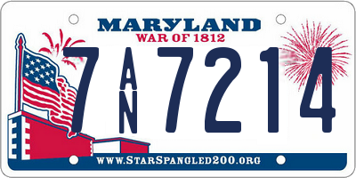 MD license plate 7AN7214