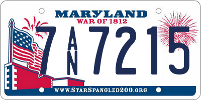 MD license plate 7AN7215